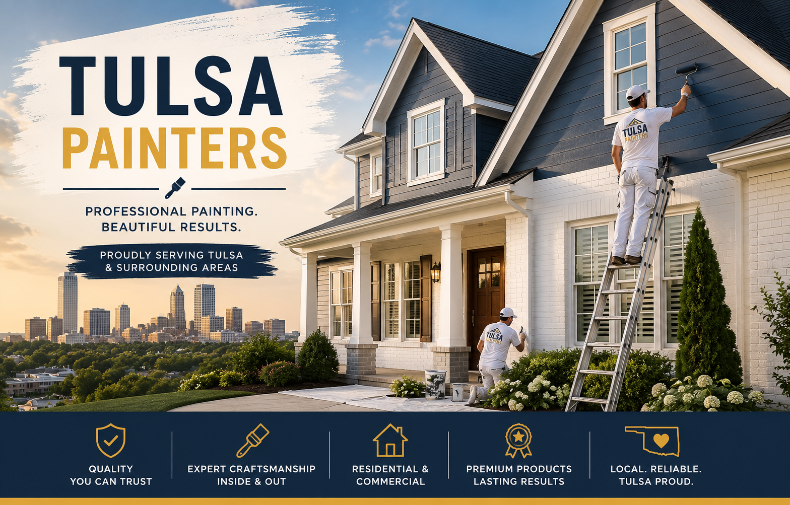 Tulsa house painters providing professional exterior home painting in Tulsa, Oklahoma